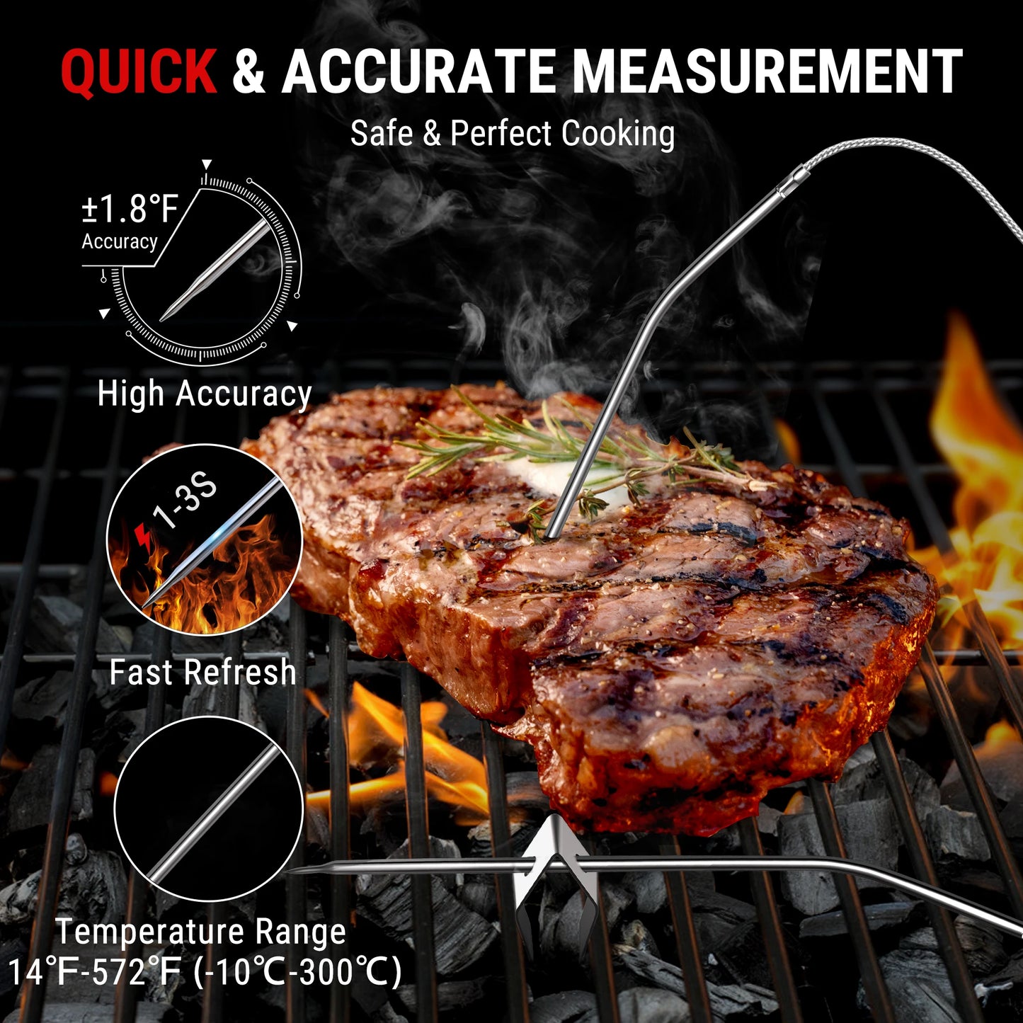 ThermoPro TP902 Dual Probes Backlight Digital Meat Thermometer